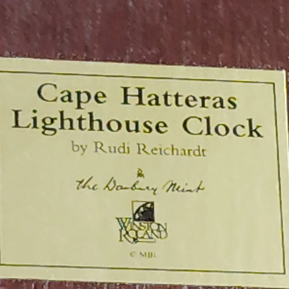 VTG 1992 Danbury Mint Cape Hatteras Lighthouse Banjo Wall Clock 25